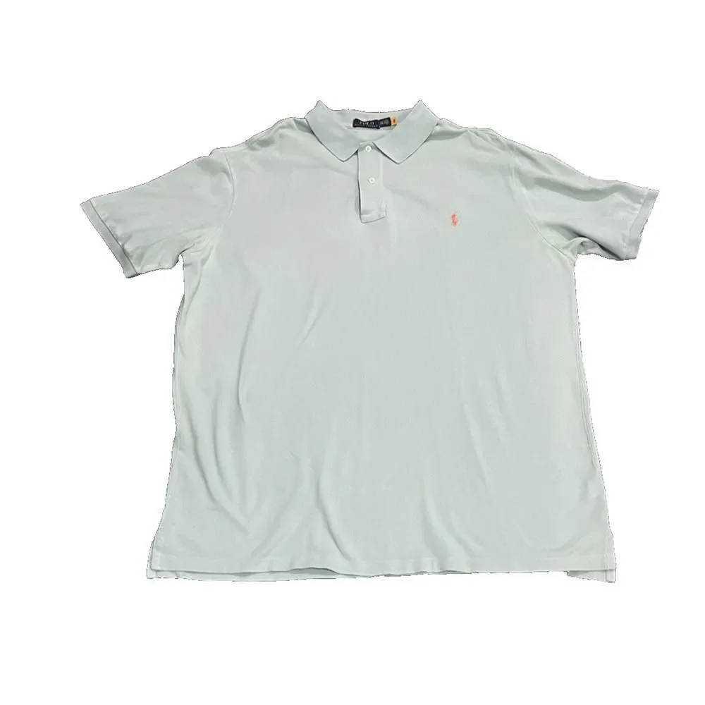 Polo Ralph Lauren Polo Shirt Men's Large Classic Fit 100% Cotton Mint Green 2XLT